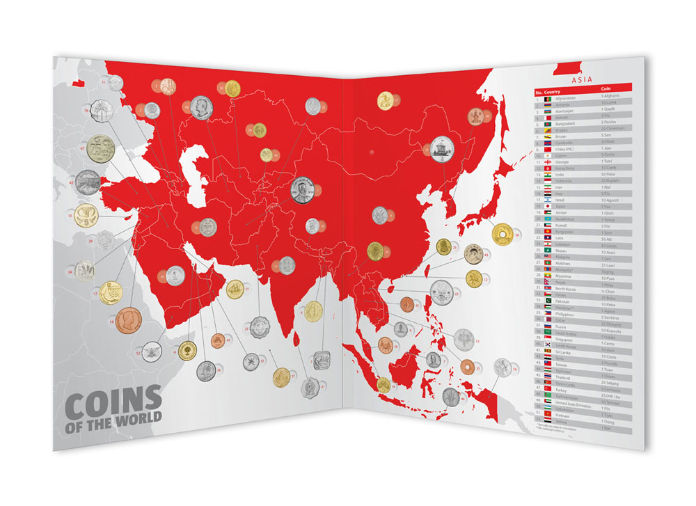 Een compleet assortiment met wereldmunten