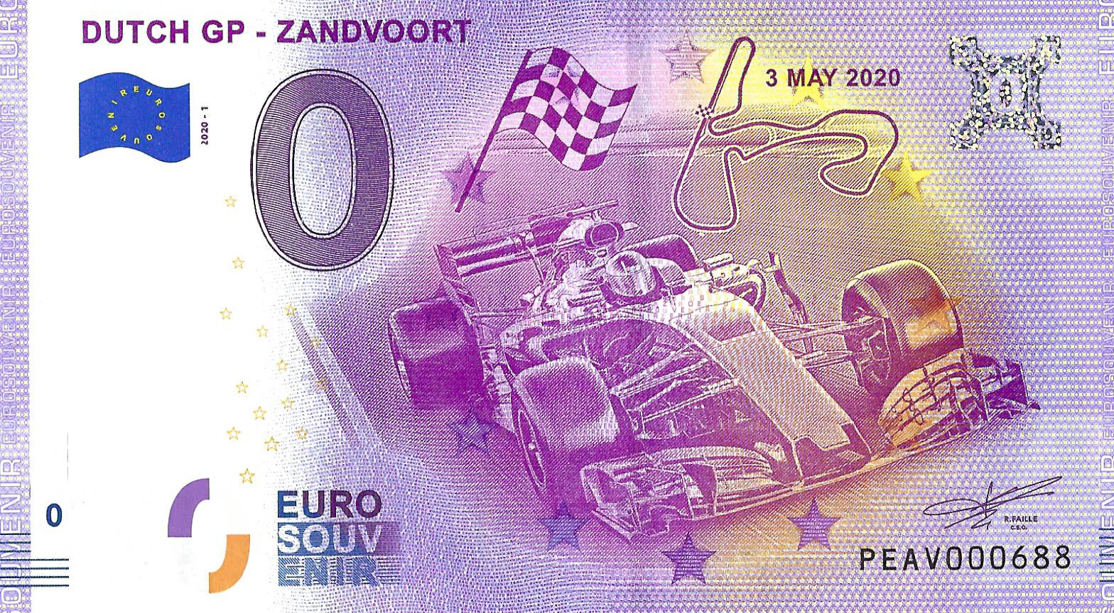 0 euro biljet Nederland 2020 - DGPZ