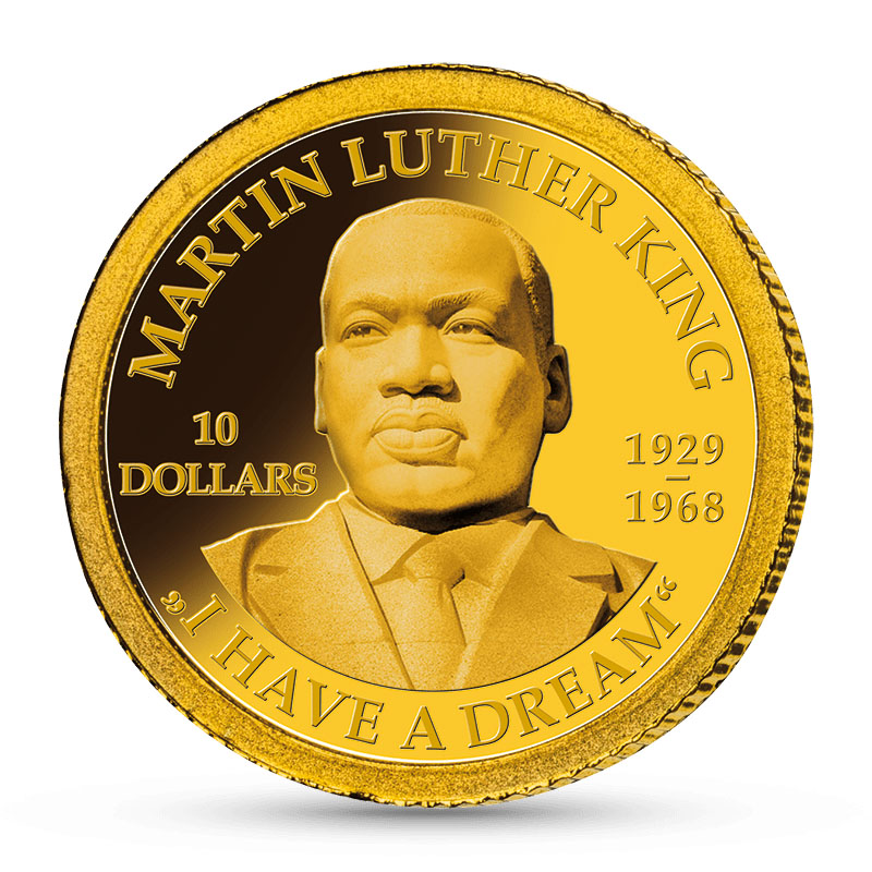 24 Karaat Gouden Martin Luther King herdenkingsmunt