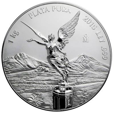 Massief Zilveren Munt 1 kilo Libertad - 2015 Mexico  