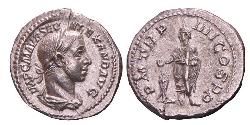 Romeinse Munt- Severus Alexander 222-235 - Zilveren Denarius 225