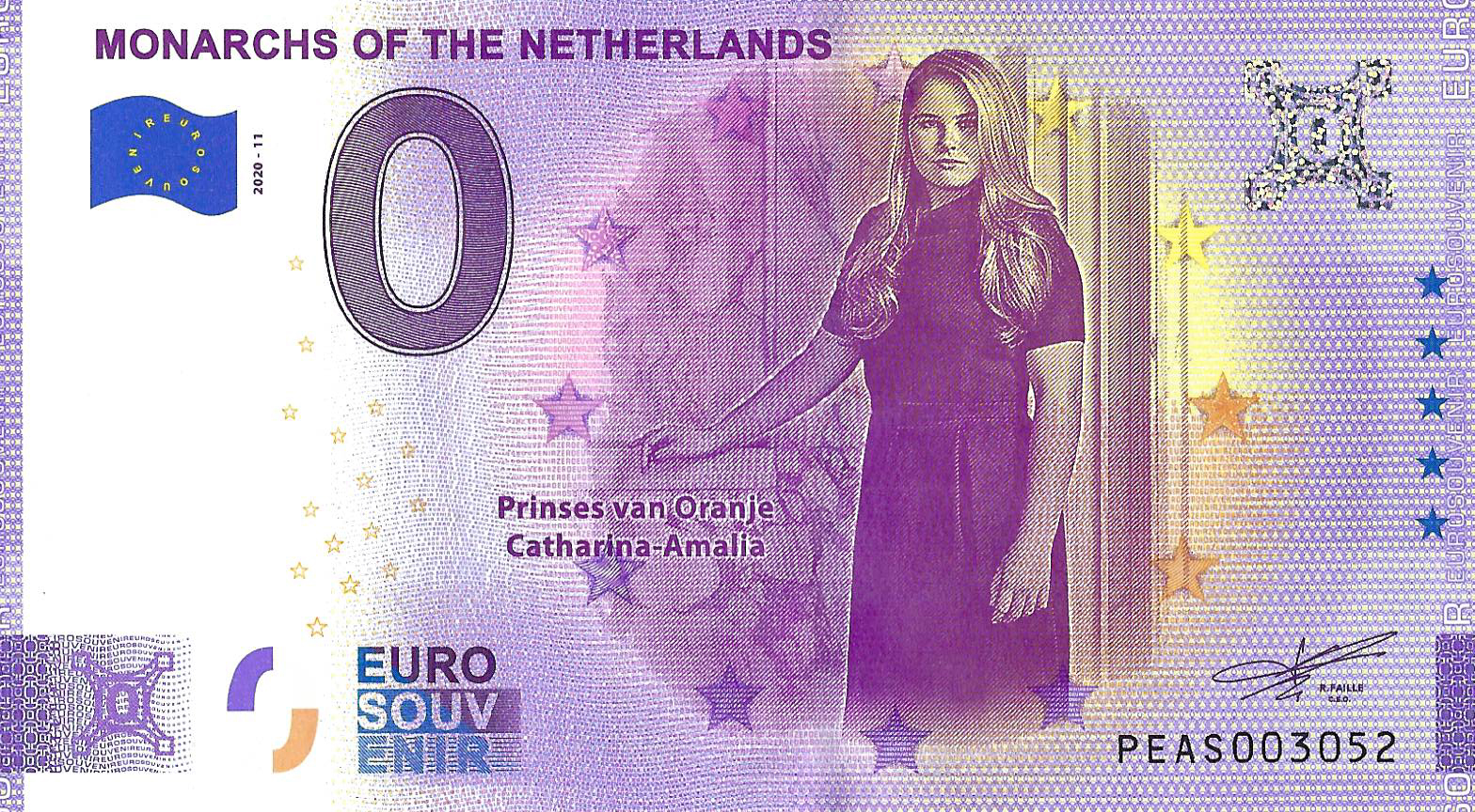 0 euro biljet Nederland 2020 - Prinses van Oranje Catharina-Amalia