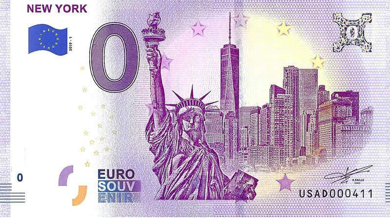 0 euro biljet USA 2019 - New York