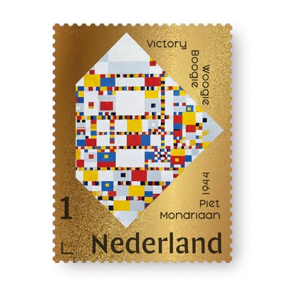 Gouden Postzegel Piet Mondriaan - Victory Boogie Woogie