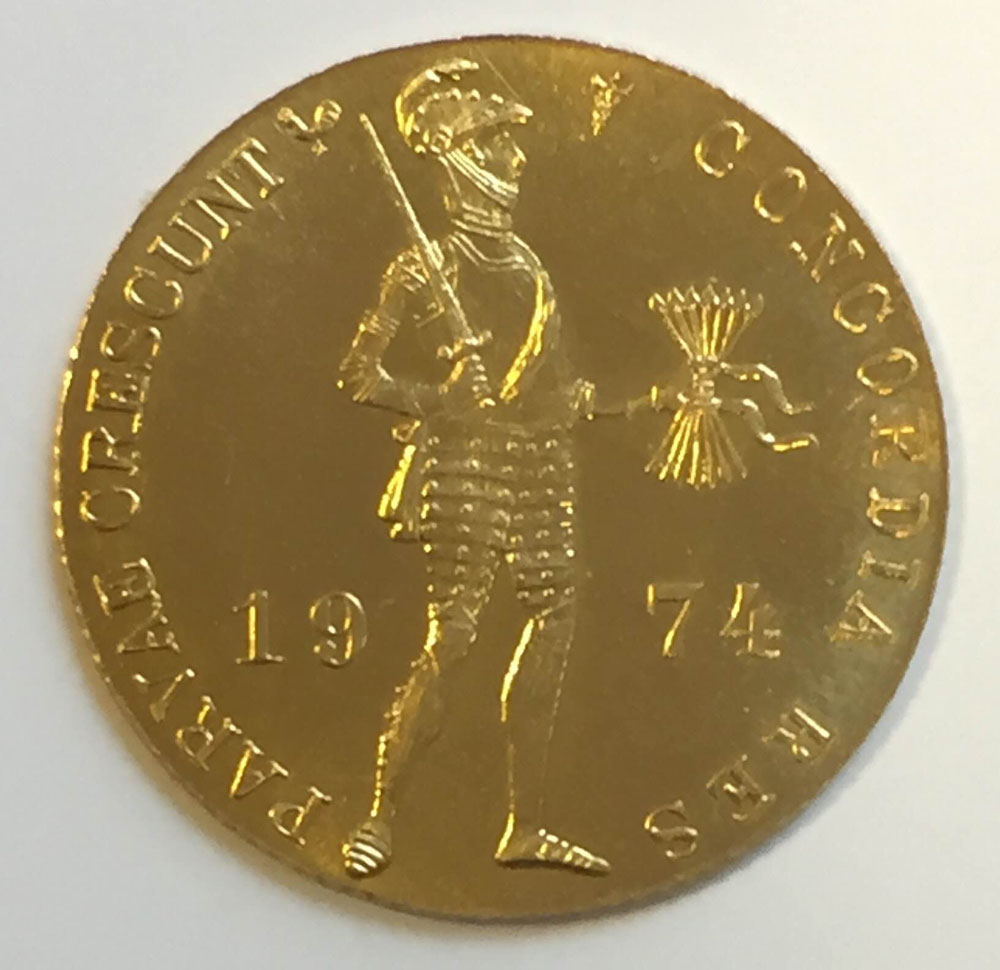 Een unieke versie van de Gouden Dukaat 1974 fdc