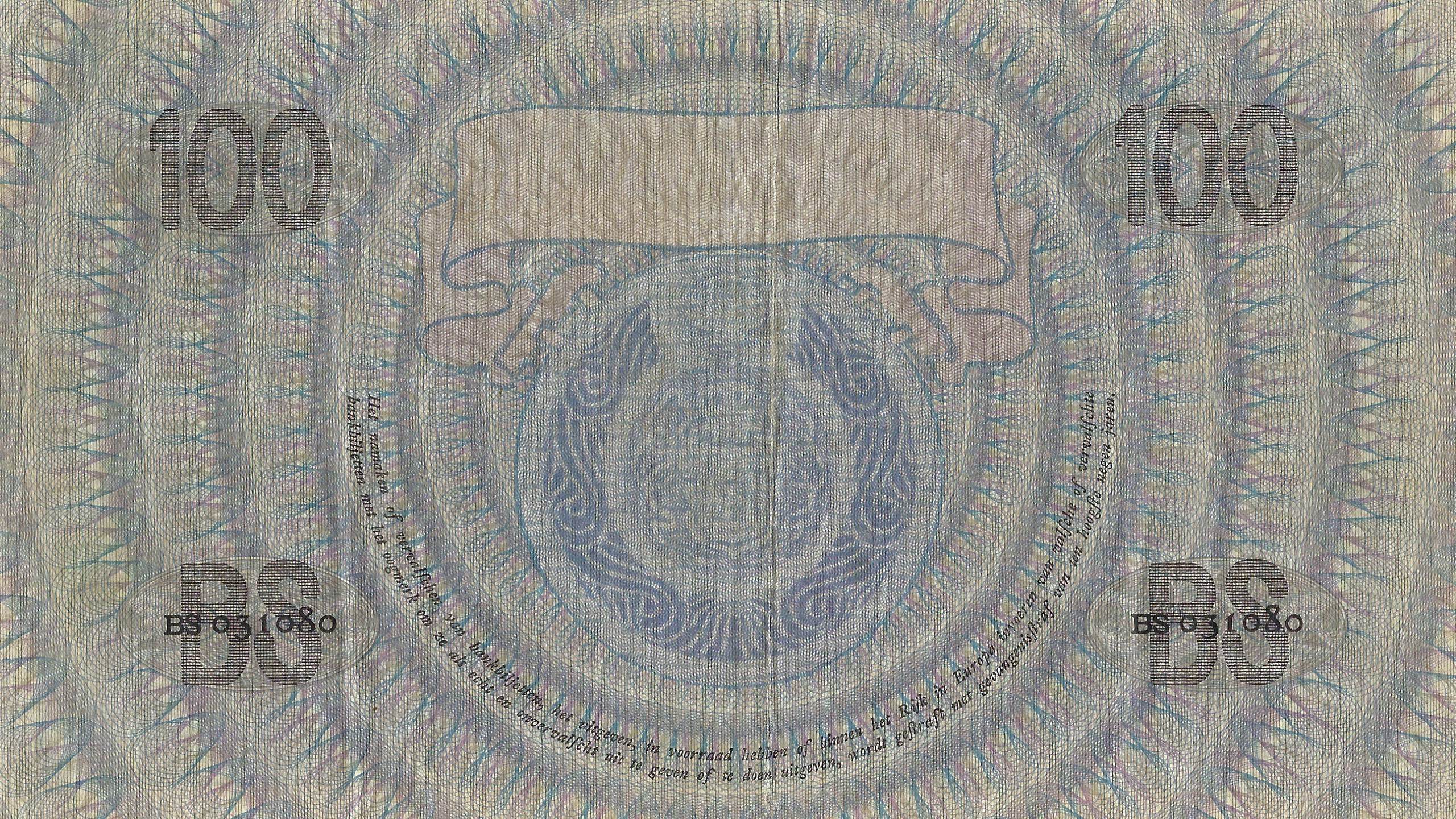 Bankbiljet 100 gulden 1921 Grietje Seel Zeer Fraai