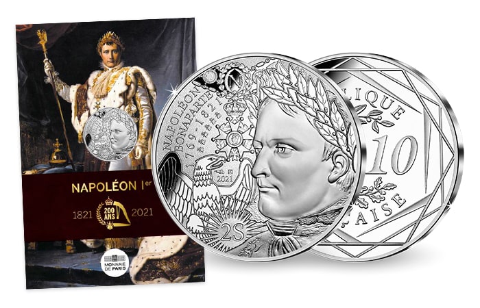 Zilveren 10 euro Napoleon herdenkingsmunt in luxe coincard