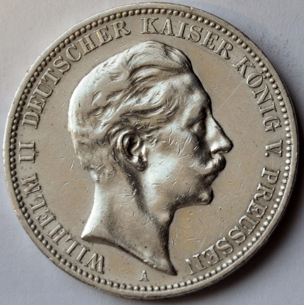 Keizer Wilhelm II -  3 Mark zilveren munt