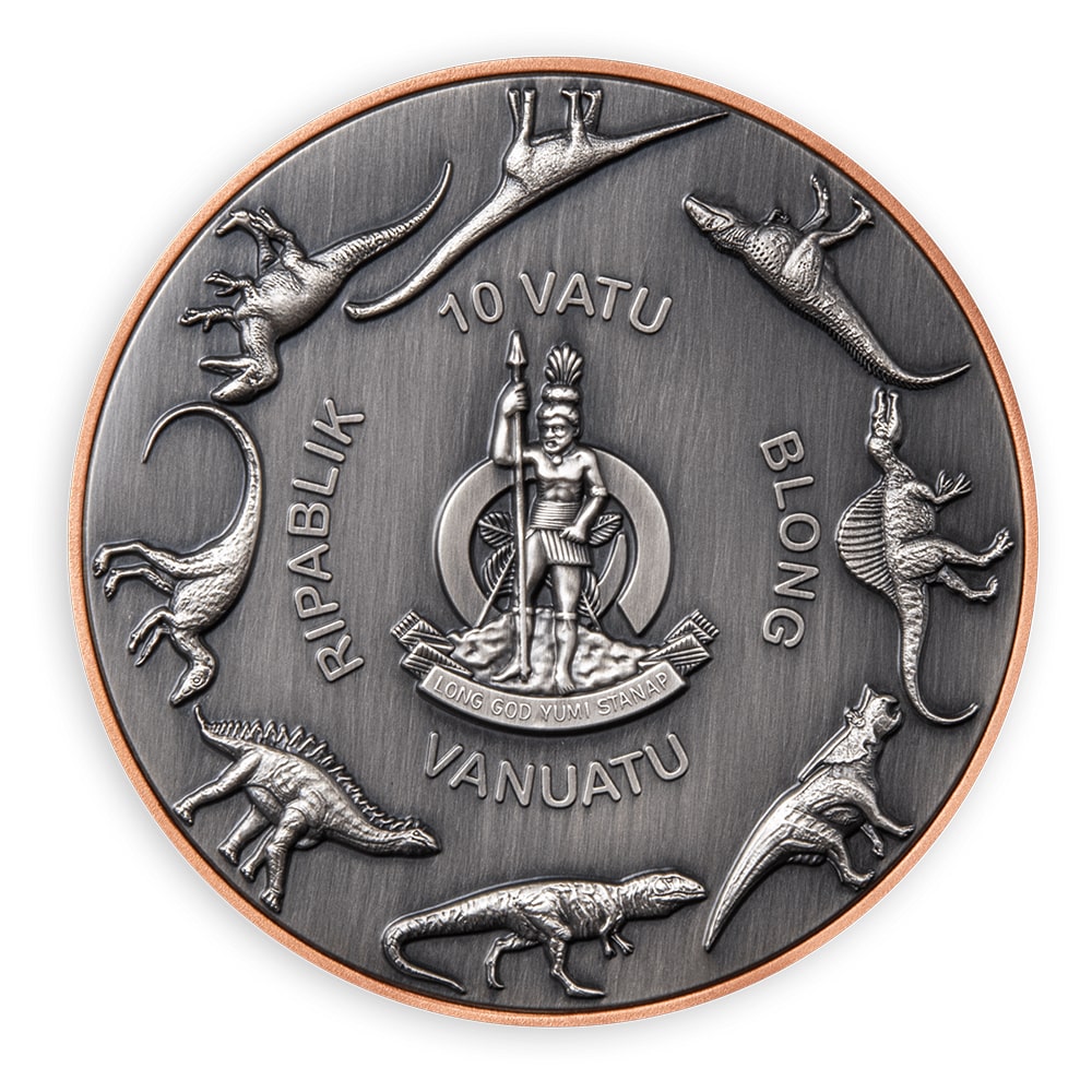 Laatste exemplaar! Tyrannosaurus Rex munt met prachtige antieke finish!