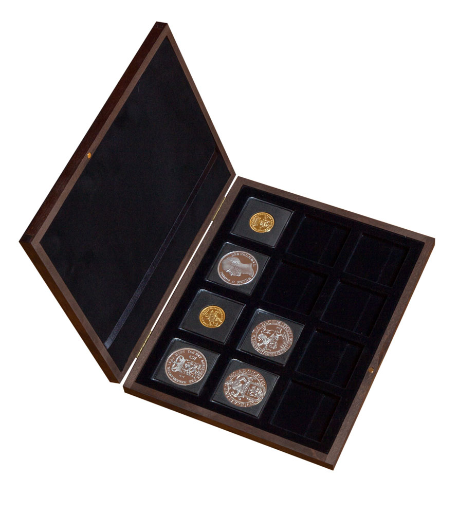 Luxe houten bewaarcassette Munt Online (12 vaks)