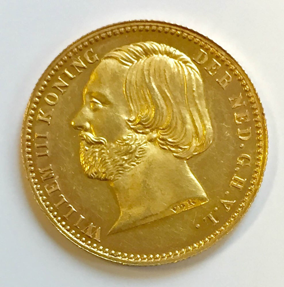 Uiterst zeldzaam! 5 gulden Willem III 1850 Negotiepenning