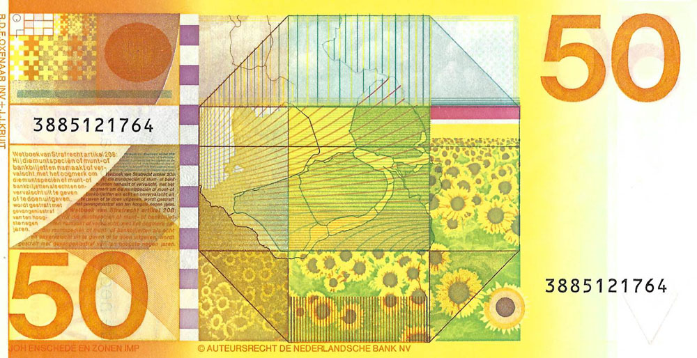 Bankbiljet 50 gulden 1982 Zonnebloem Prachtig