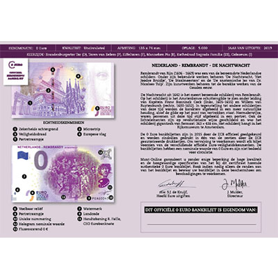 Certificaat van Echtheid en Eigendom Rembrandt De Nachtwacht