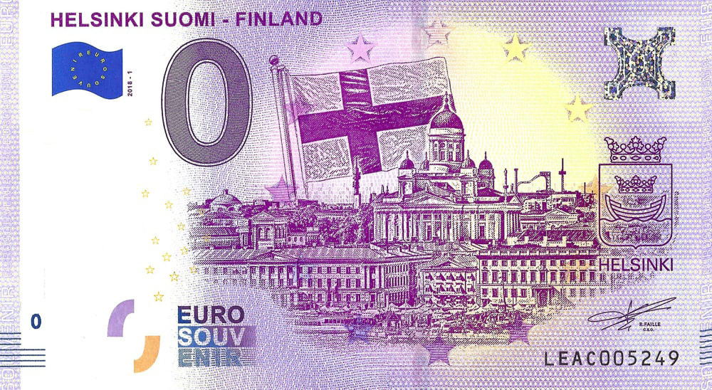 0 euro biljet Finland 2018 - Helsinki