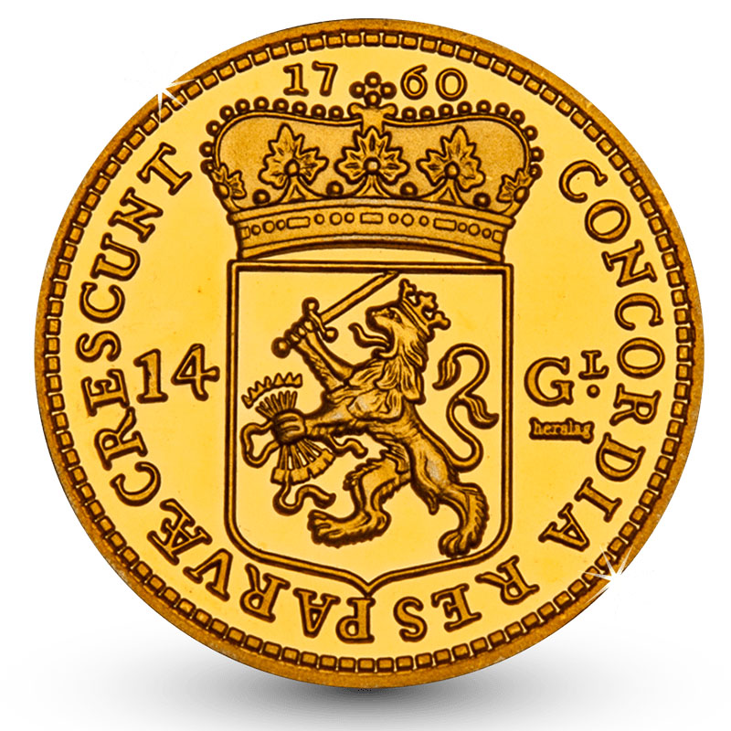 Officiële Herslag 14 Gulden Gouden Rijder 1760