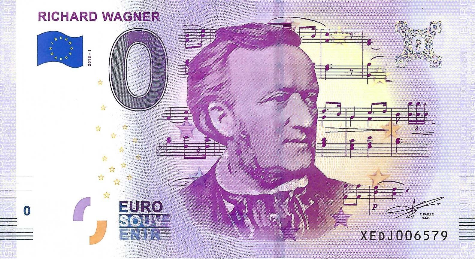 0 euro biljet Duitsland 2018 - Richard Wagner