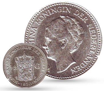 Laatste halve gulden + herslag Kroningstientje Wilhelmina