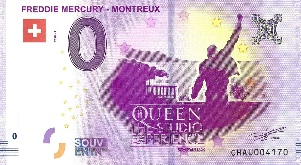0 euro biljet Zwiterland 2018 - Freddie Mercury Montreux