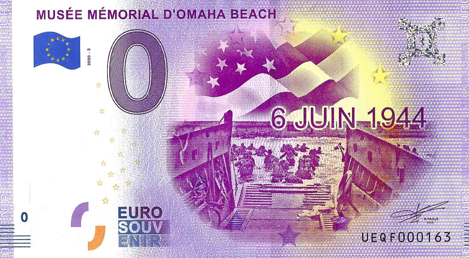 0 euro biljet Frankrijk 2020 - Musée Mémorial d'Omaha Beach