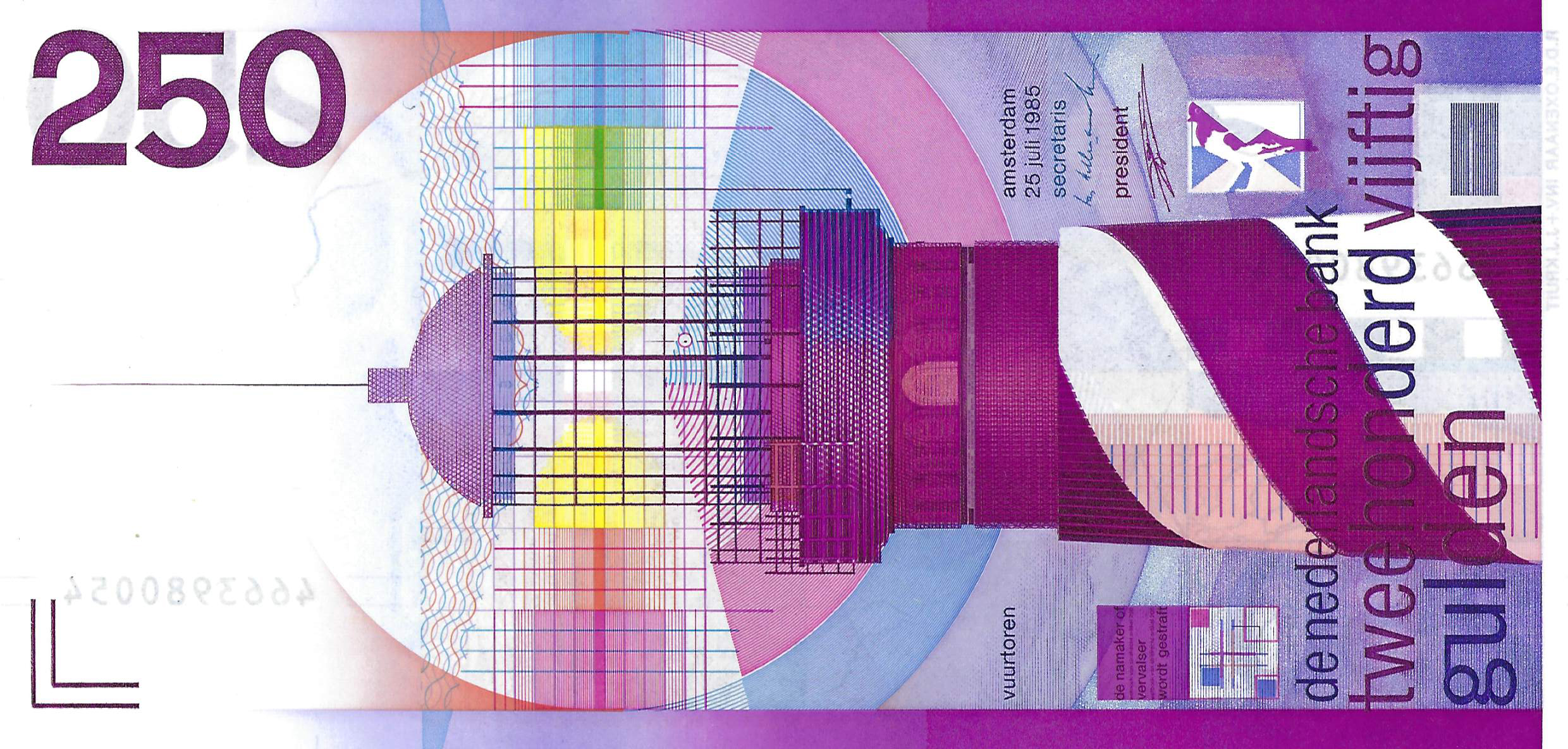 Bankbiljet 25 gulden 1985 Vuurtoren  UNC