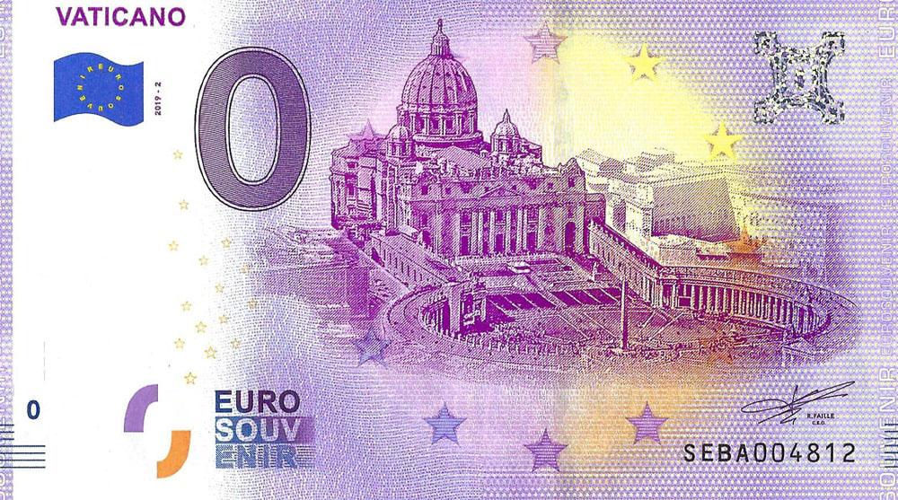 0 euro biljet Vaticaan 2019-2 Vaticano