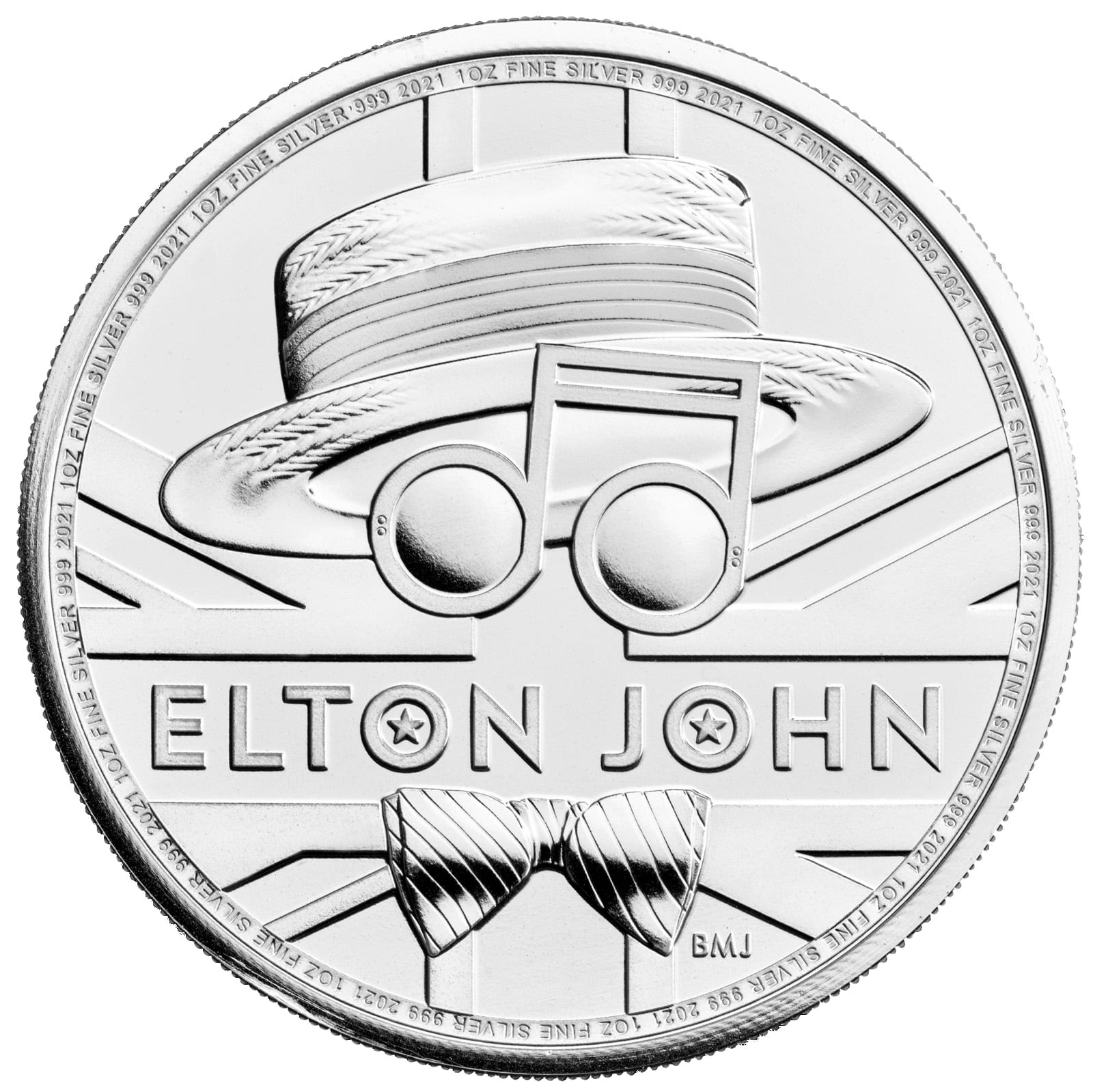 2 UK pounds Elton John 1 Oz BU Silver 2020