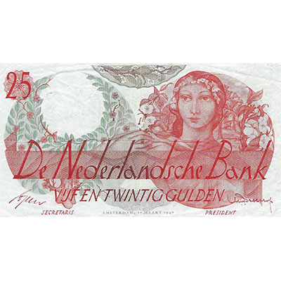 Bankbiljet 25 gulden 1947 Flora  Zeer Fraai