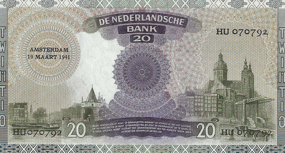 Bankbiljet 20 gulden 1939 Emma UNC