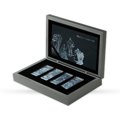 Massief Zilveren Lady Liberty in Blue Ice Nano Technologie!