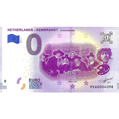 0 euro biljet Nederland 2019 - Rembrandt De Staalmeesters