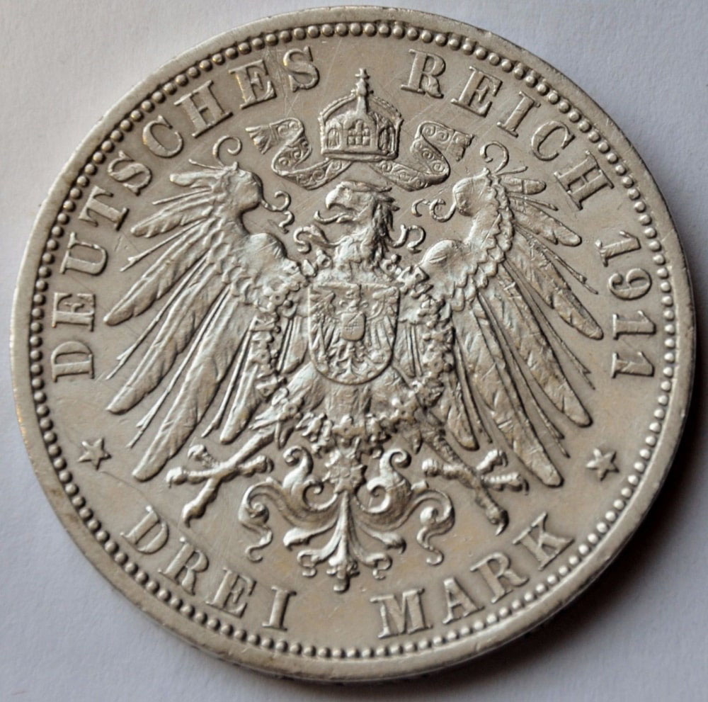 Keizer Wilhelm II -  3 Mark zilveren munt