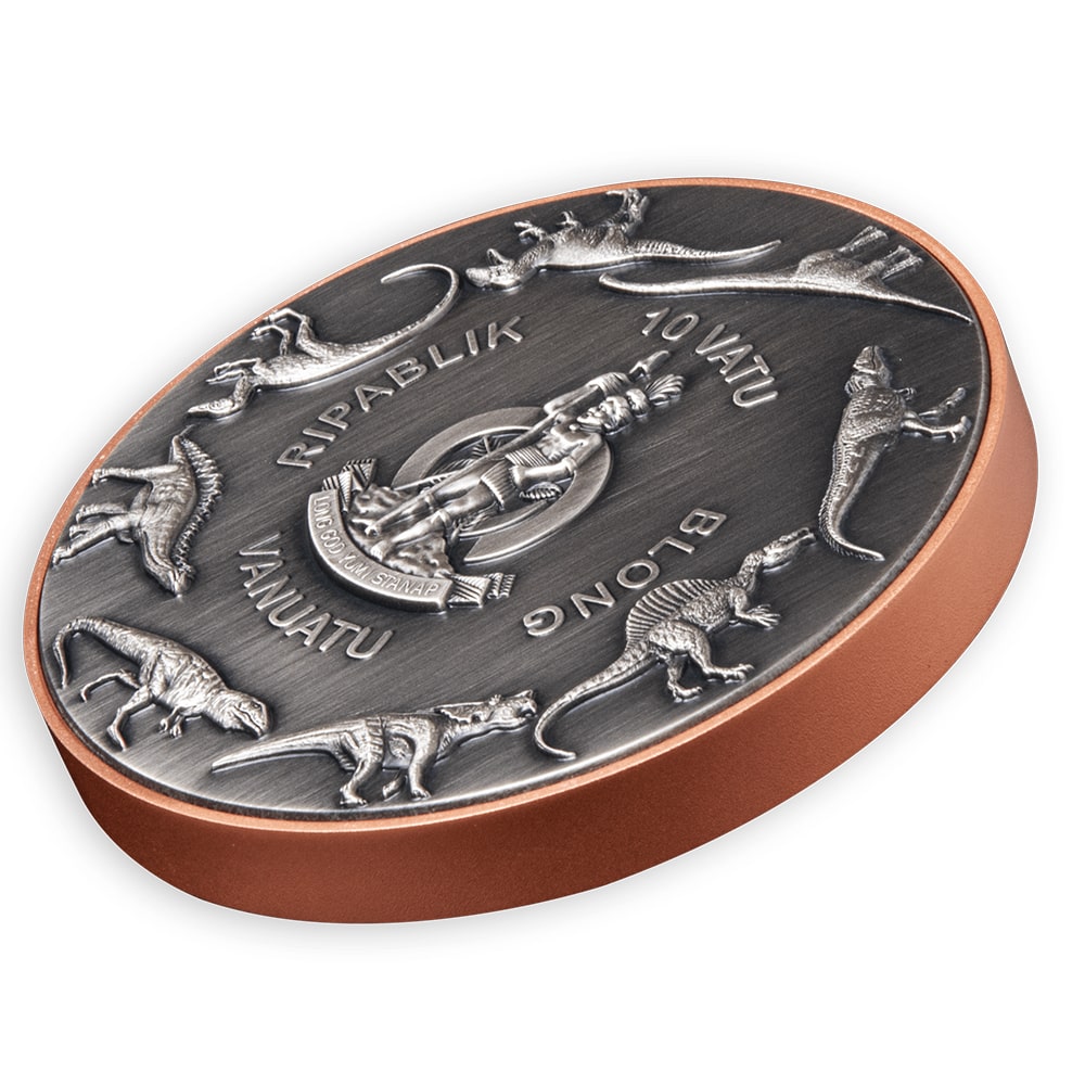 Laatste exemplaar! Tyrannosaurus Rex munt met prachtige antieke finish!