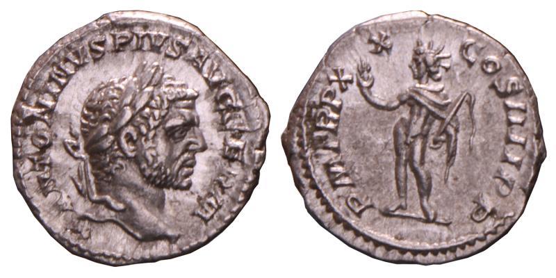 Romeinse Munt - Caracalla 198-217 - Zilveren Denarius 217