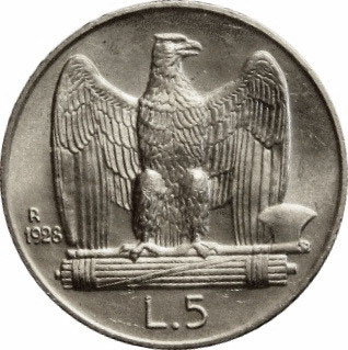 5 Lire 1926-35 Italië Vittorio Emanuele III