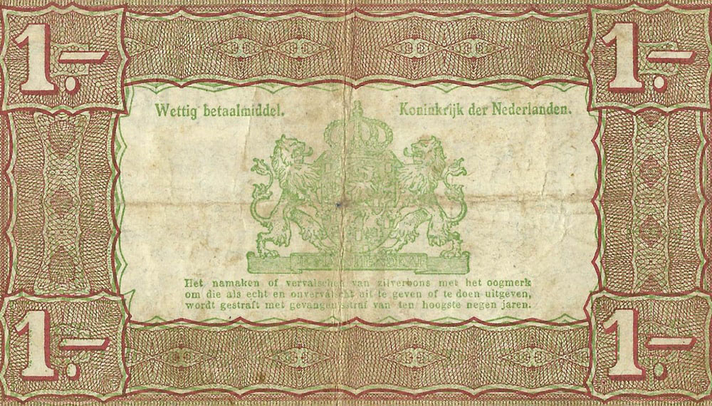 Bankbiljet 1 gulden 1938 Zilverbon Zeer Fraai