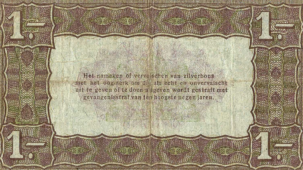 Zilverbon 1 gulden 1920 Fraai
