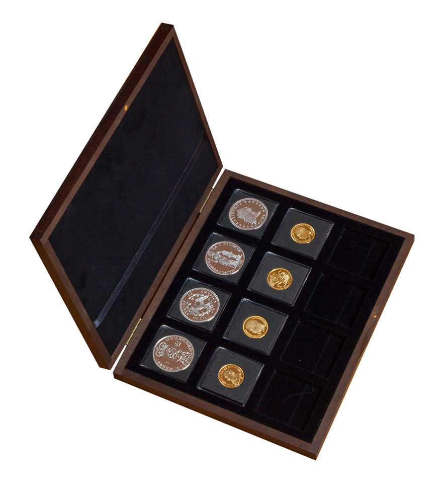 Luxe houten bewaarcassette Munt Online (12 vaks)