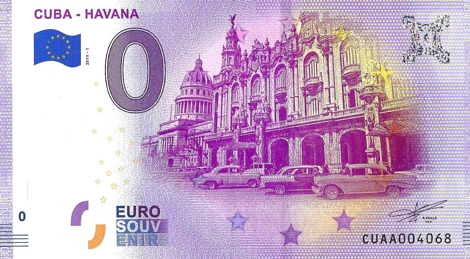 0 euro biljet Cuba 2019 - Havana