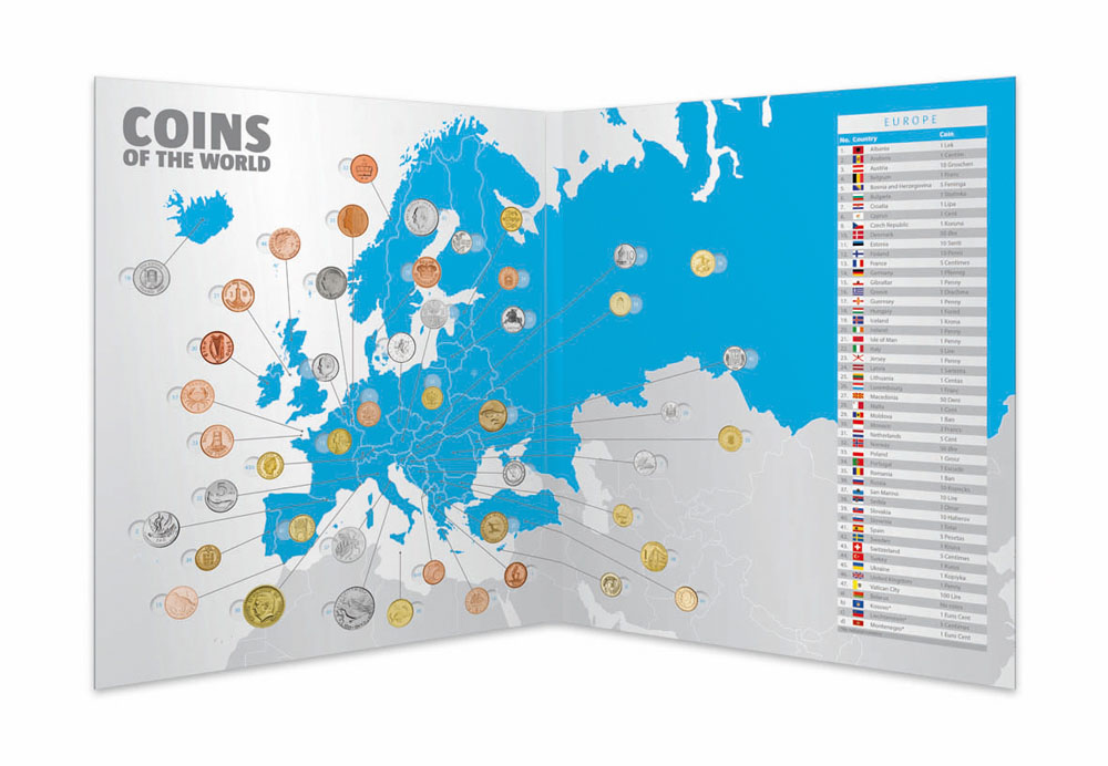 Een compleet assortiment met wereldmunten