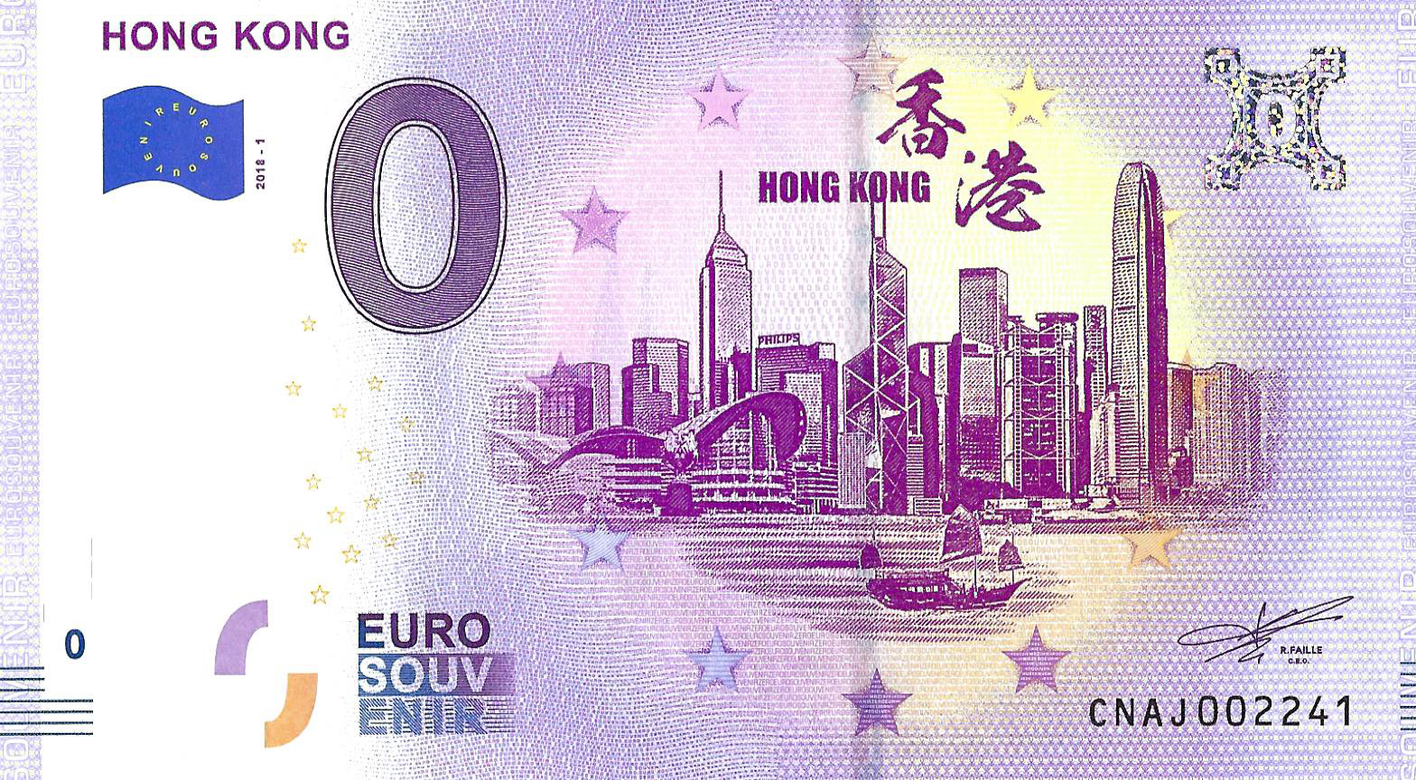 0 euro biljet China 2018 - Hong Kong
