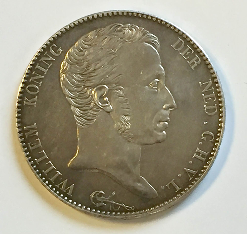 De eerste 3 gulden ooit in Nederland geslagen Willem I 1817