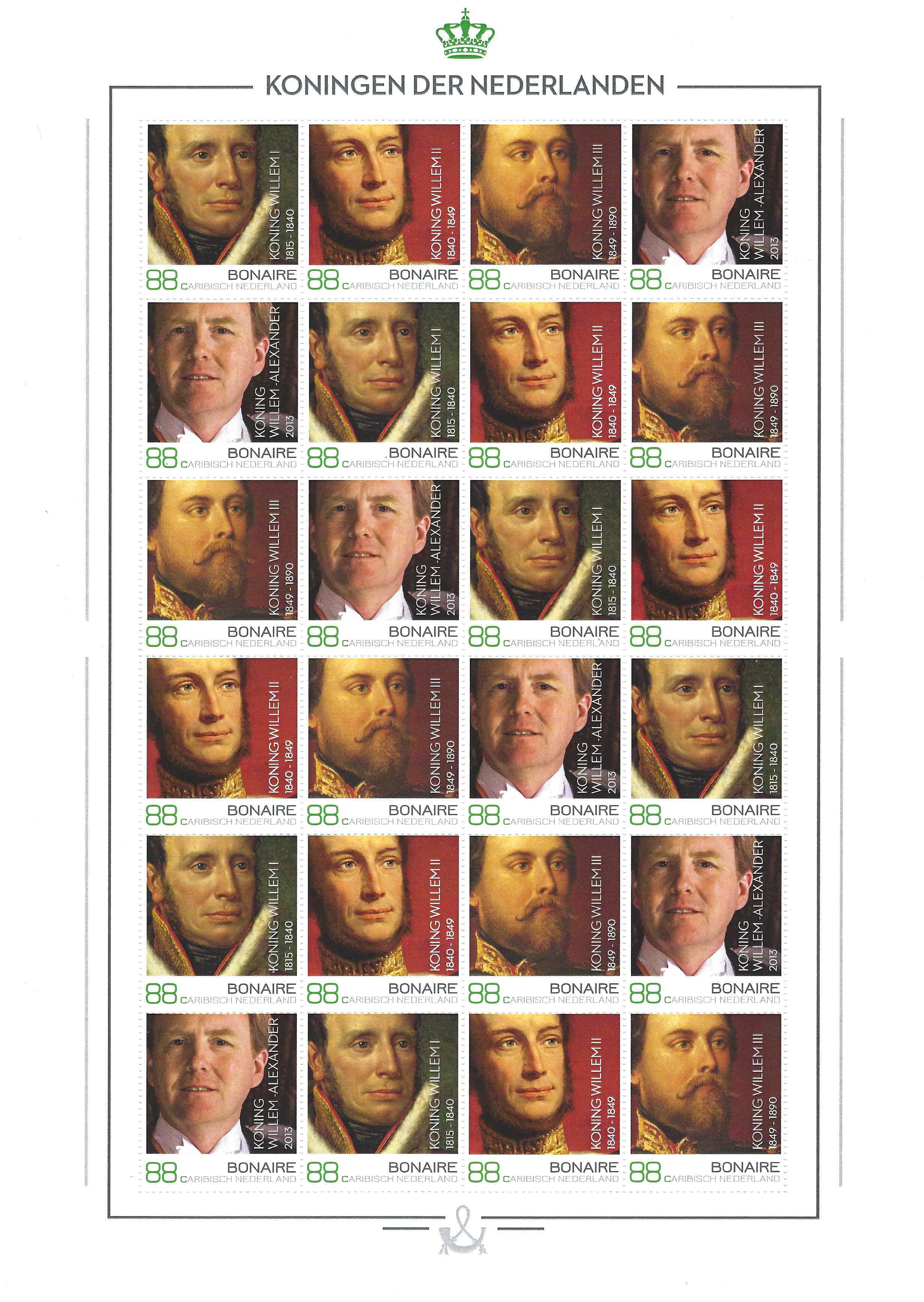 Postzegelvel Caribisch NL Bonaire 4 koningen 2017