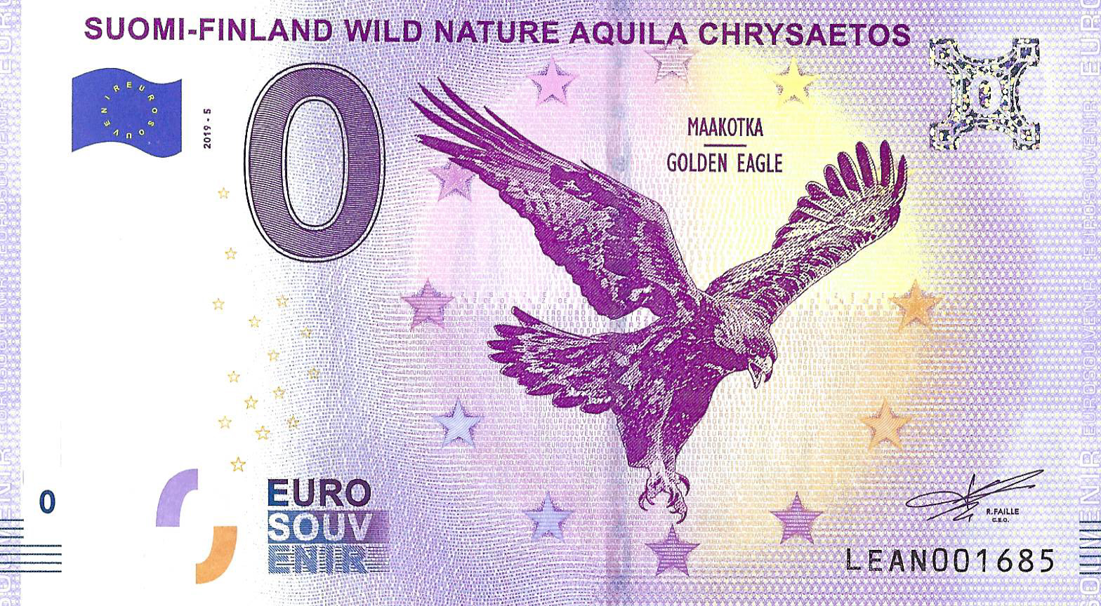 0 euro biljet Finland 2019 - Wild Nature Aquila Chrysaetos