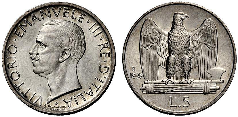 5 Lire 1926-35 Italië Vittorio Emanuele III