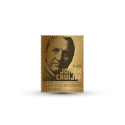 Gouden Postzegel Johan Cruijff Caribisch NL 2022