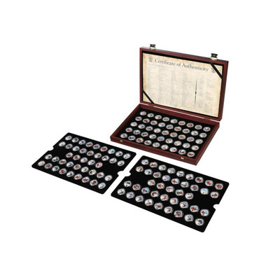 Luxe houten opbergcassette t.b.v. Official US Quarter Dollar Collection