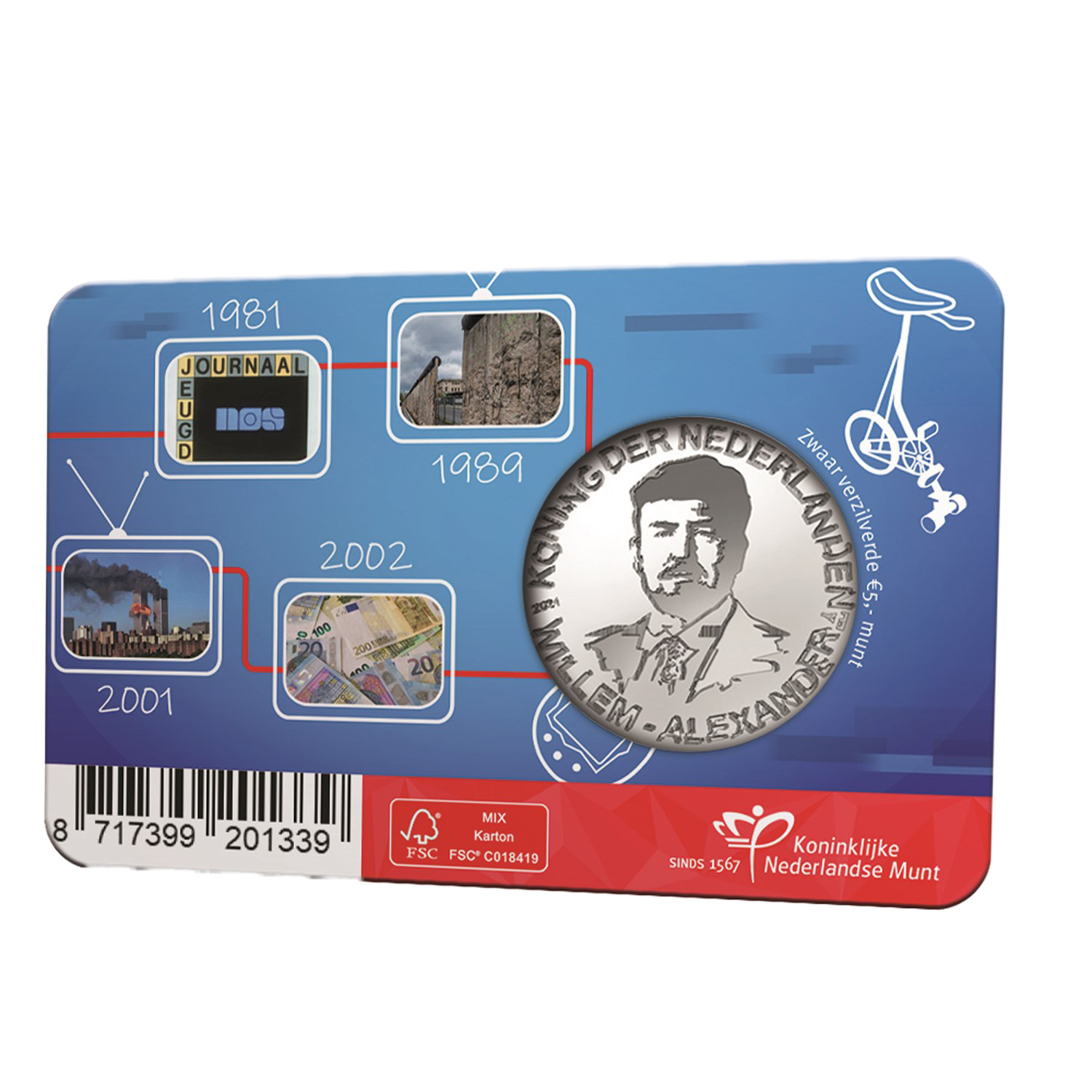 40 jaar Jeugdjournaal Vijfje in coincard