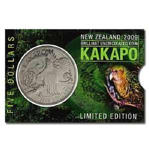 De Nieuw-Zeelandsche Kakapo Vogel - 5 Dollar 2009