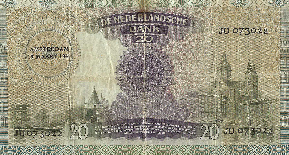 Bankbiljet 20 gulden 1939 Emma Fraai