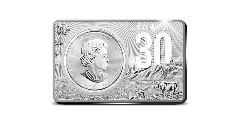 Canadian Maple Leaf 30th Jubilee Coinbar